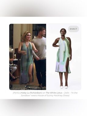 ASO Portia The White Lotus House of Sunny Hockney Dress NWT